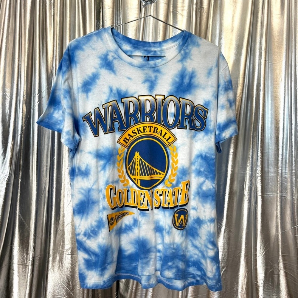 Golden State Warriors Blue Tie Dye Basketball Graphic Tee